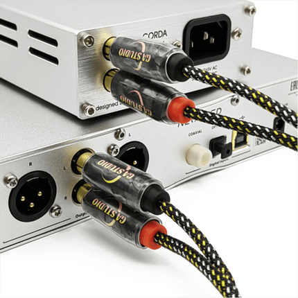 GA STUDIO HY-A12T-AA Silver Plated UPOCC Copper 2RCA Male To 2RCA Male Stereo Audio Cable