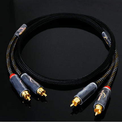 GA STUDIO HY-A12T-AA Silver Plated UPOCC Copper 2RCA Male To 2RCA Male Stereo Audio Cable