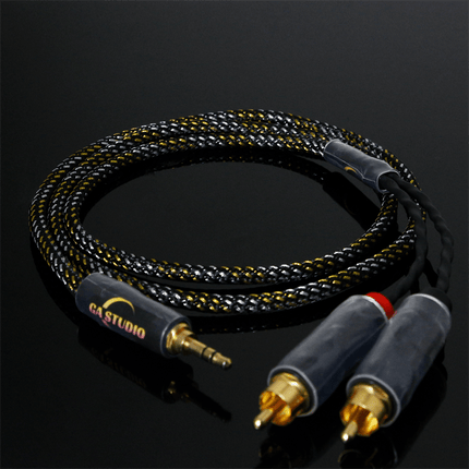GA STUDIO HY-A12T-35A Silver Plated UPOCC Copper 3.5mm to 2RCA Male Stereo Audio Cable